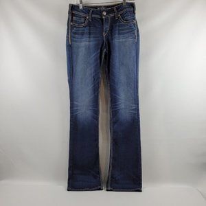 Silver Jeans Women Suki Super Stretch Denim Slim Bootleg Blue Jeans 29X35